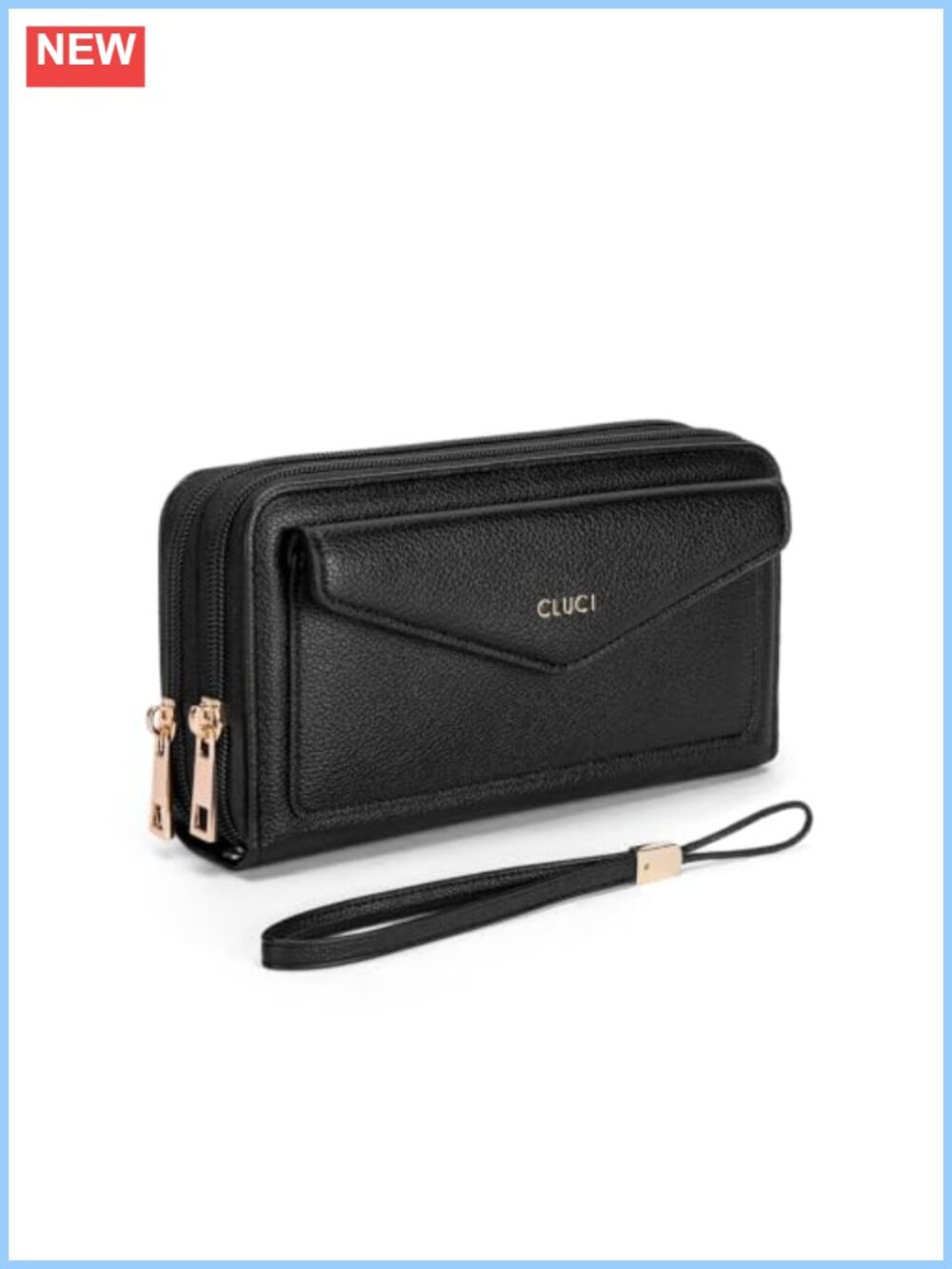 Vegan Leather Wristlet Wallet RFID Blocking 24 Card Slots